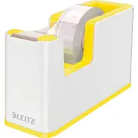 Leitz WOW Plakbandhouder - Inclusief 1 Rol Plakband - Geel/Wit