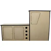 MonsterShop MDF Camper Keuken Blok - Onbewerkt - ingebouwd wijnrek - 18 mm MDF - eenvoudige montage