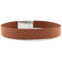 Qoss Heren Leren Armband Floris Naturel