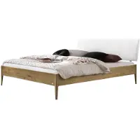 Hasena Lounge Sestola bedframe massief hout gestoffeerd hoofdbord