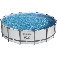 Bestway Steel Pro MAX ronde bovengrondse zwembadset 4,57 m - ingebouwde led-verlichting - 14970 l