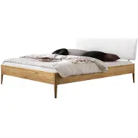 Hasena Lounge Sestola bedframe massief hout gestoffeerd hoofdbord