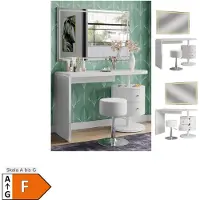 Vicco Lara Kaptafel set met kruk – 120 cm met LED-spiegel en kruk Wit