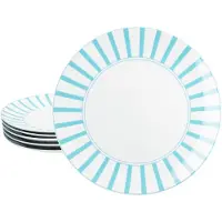 MamboCat Set van 6 SPLIT TURQUoise porseleinen dinerborden 6 personen