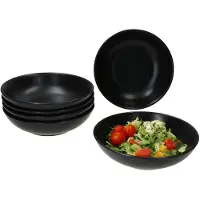 MamboCat Set van 6 Panther soepborden 20cm mat zwart steengoed
