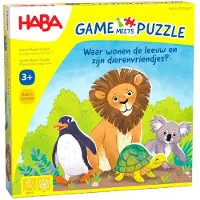 Haba Spel / puzzel - Waar wonen de leeuw en zijn dierenvriendjes? - 3+