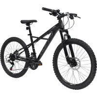 HUFFY Korros 24 Inch Kinder Mountainbike Zwart Hardtail Voorvering + Shimano 21 versnellingen - Jonge kinderen 8-13