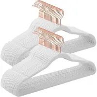 Songmics Fluwelen hanger met draaibare haak, Wit / 20