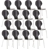CLP Diego Set van 16 bezoekersstoelen Hout/zwart