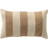 Dutch decor CYRUS - kussenhoes outdoor 30x50 cm - waterafstotend en uv-bestendig - gestreept - Irish Cream - beige