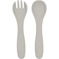 Kikkaboo Vork En Lepel - Platina Siliconen - Zand