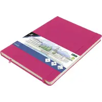 Kangaro schetsboek - A4 - hot pink - met elastiek en lint