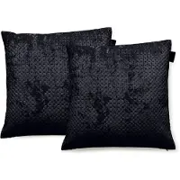 Linnick Velvet Sierkussens - black 50x50cm - Set van 2
