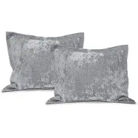 Linnick Velvet Kussensloop - silver grey 60x70cm - Set van 2