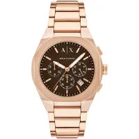 Armani Exchange Analoog horloge donkerbruin / rose-goud