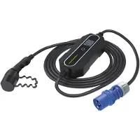 EM2GO EM014ACC AC Draagbare Laadstation Blauwe CEE-stekker naar Type2 - 230V - 6A - 1,2kW - IP66 - 5m - Zwart