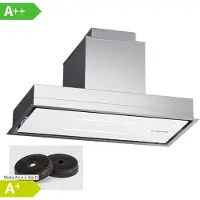 Klarstein afzuigkap, afvoer-afzuigkap met vaatwasserbestendig filter van aluminium, rustige afzuigkap voor afvoersysteem, 436 m³/h debiet, efficiënte wandkap met leds & touch control
