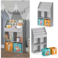 Vicco Luigi Kinderboekenkast – 72 x 114.2 cm met 2 vouwboxen Grijs