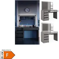 Vicco Sherry Kaptafel – 120 cm met LED-spiegel Grijs