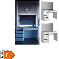 Vicco Kaptafel met licht Sherry Wit 120 cm met LED-spiegel, Model 36835