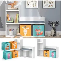 Vicco Luigi Kinderboekenkast – 107.2 x 88.6 cm met 2 vouwboxen opt.1 Wit