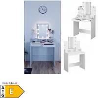 Vicco Ania Kaptafel met licht – 80 cm met LED-verlichting Wit