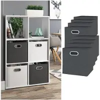 Vicco Opbergbox – 30 x 30 cm Set van 8 Antraciet