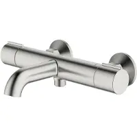 AquaVive Thermostatische Badkraan Cato - Geborsteld Staal - 15 Cm