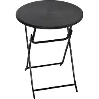 Outsunny Tuintafel Sunny, rond, opvouwbaar, voor 2 personen, houteffect, staal+kunststof, donkergrijs, 60 x 60 x 73 cm