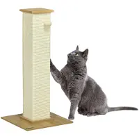 PawHut Kraboom, 80 cm, krabpaal van sisaltouw, krabstam voor katten, eikenhout