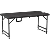 Outsunny Gartentisch Stahl, HDPE Dunkelgrau