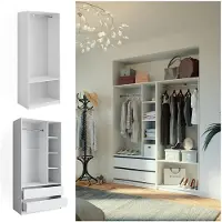 Vicco Elmo Garderobekast – 180 x 200 cm Set van 2 Wit
