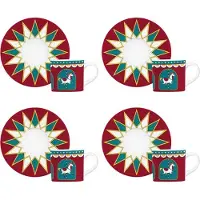 Bialetti Winter Wonderland - Espresso Kop & Schotel - set van 4 stuks - 90ml