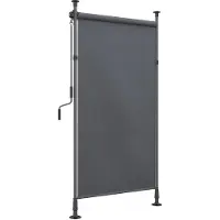 Outsunny Senkrechtmarkise Aluminium, Polyester Dunkelgrau