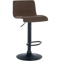 CLP Branford Barkruk - Met rugleuning - Met voetsteun - Metalen frame - zwart/bruin