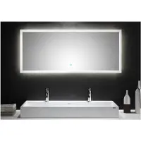Posseik Spiegel Bas Glas - Breedte 140 cm - Hoogte 60 cm - Diepte 3.2 cm - Met verlichting