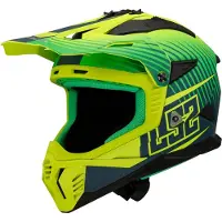 LS2 MX708 Fast II Duck M.H-V Groen H-V Geel Offroad Helm Maat XL