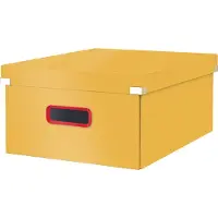 Leitz Click & Store Grote Kartonnen A3 Opbergdoos - 85% Gerecycled Karton - Opvouwbare Sorteerdoos met Deksel - 36.9 x 20 x 48.2 cm (BxHxD) - Warm Geel