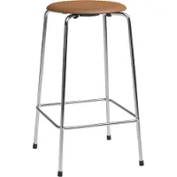 Fritz Hansen High Dot counter stool 4 poten Wild walnut leer-chroom