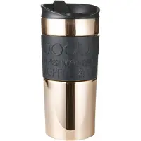 Bodum Reisbeker Travel Mug Dubbelwandig Met Siliconen Rand Koper / Zwart 350 ml