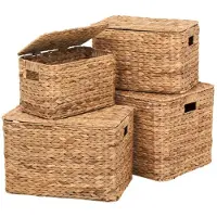 Dixie Baskets Water Hyacinth Rectangular 4-pack - Manden Waterhyacint Natural - 45118