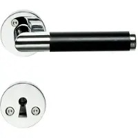 Beslag Design Koster Deurkruk Met Sleutelplaat Chroom/zwart - Knoppen en deurgrepen Black - 75009-41