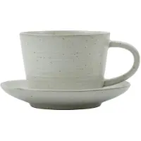 House Doctor Pion kop en schotel grijs/wit set van 4 stuks - 206260237