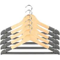 Urban Living Kledinghangers Nordic - grijs - 10x stuks - hout - garderobe hangers
