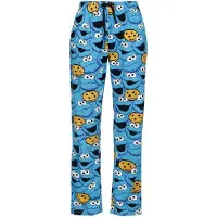 Sesame Street Pyjamabroek - Krümelmonster - Face - S tot 3XL - voor Vrouwen - blauw - Maat L