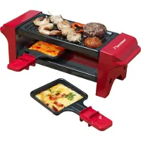 Bestron Gourmetset - AGR102 - 350W - Bakplaat 2 personen - Incl. 2 pannen, spatels - Rood - 5 jaar garantie