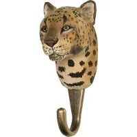 Wildlife Garden Met De Hand Gesneden Haak Luipaard - Haken en hangers Hout - WG4535