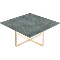 OX Denmarq Ninety Coffee Table 80 Cm Brass Base Marble - Salontafels Marmer Green - OX40303-23