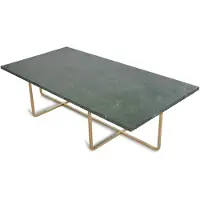 OX Denmarq Ninety Coffee Table 120x60x40 Cm Brass Base Marble - Salontafels Marmer Green - OX40603-23