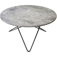 OX Denmarq O Coffee Table Ø80 Cm Frame/grey Marble - Salontafels Marmer Black - OX30202-25